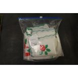 Philippine Jade Tree on Jade Stone Base plus Philippine Christmas Tablecloth with 8 Napkins