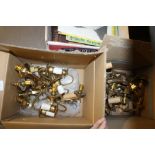 2 boxes of brass wall lights