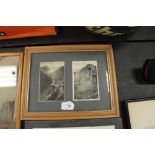 Framed group of two Lakes postcards - 'Wastwater from the Top of Great Gable' and 'Sty Head Pass and