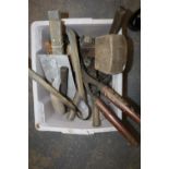 Various tools, light fittings, toilet jug etc