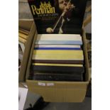 Box of classical, country and commemorative vinyl record sets including two boxes of Mahler's