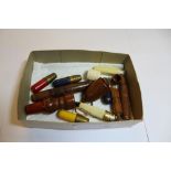 Box of mixed sewing items including needle cases