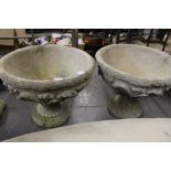 Two Large pedestal Planters