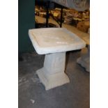 Clasico Bird Bath - square bird bath adorned with a rose