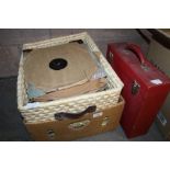 Box and case of 78 records