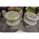 Pair of two-handled urns