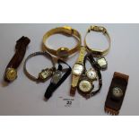 10 vintage ladies wind up watches