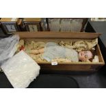 Bisque head doll, thumb missing, wearing 'No.4 Cinderella shoes'