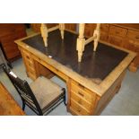 Light oak Gothic style partners desk