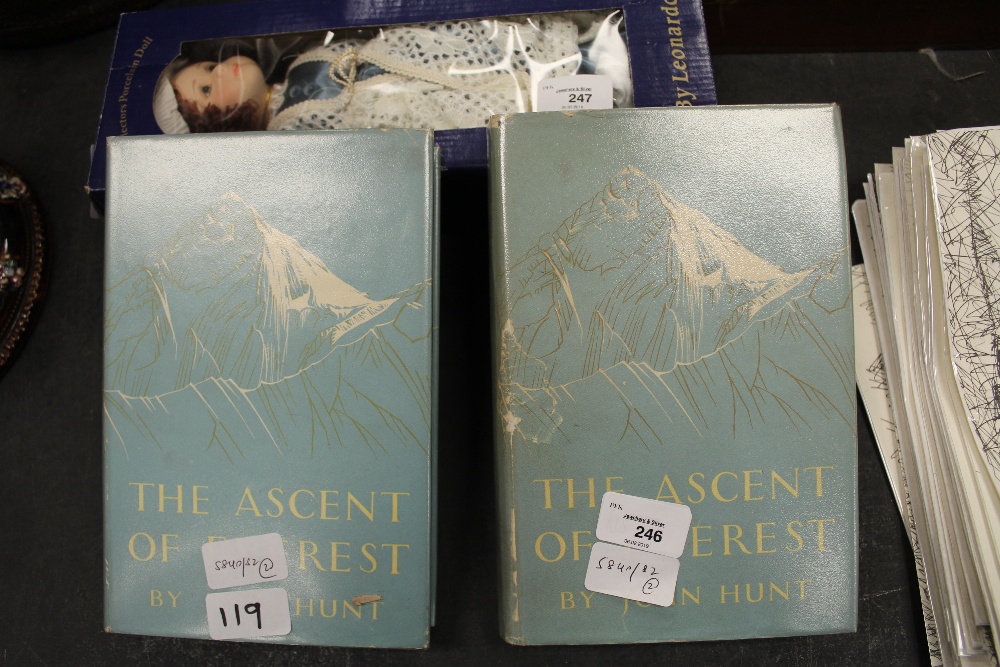 Two copies of Hunt [John], The Ascent of Everest, 1st edition published by Hodder & Stoughton