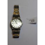 1970's/1980's gents Omega Geneve stainless steel cased automatic wristwatch, silvered dial with hour