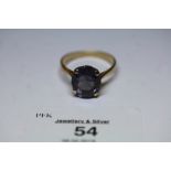 9ct gold and semi precious stone set ring