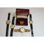 5 various watches, Dimvaro, Rotary, Seiko etc