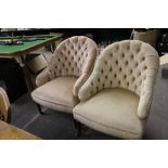 Two Victorian tub shape armchair