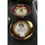 Vienna porcelain compot and plate and Victorian soap dish and stand