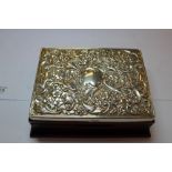 Silver topped embossed jewellery box - H.M.