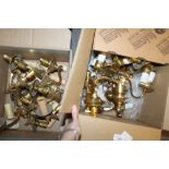 2 boxes of brass wall lights