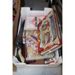 Box of vintage board games, toy gun etc