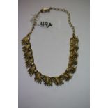 Vintage gilt metal spray necklace