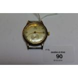 1940's gents Omega 9ct gold cased automatic wristwatch, with silvered dial and seconds dial,