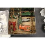 Selection of vintage farmyard toys - Tri-ang Minic etc