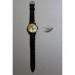 1960's/1970's gents Omega Geneve gold plated cased wristwatch, dial with hour batons and calendar
