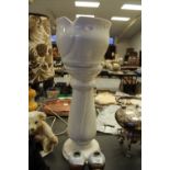 White ceramic jardiniere and pedestal