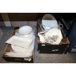 2 part dinner services and others 3 boxes of