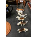 5 Beswick dogs and a fox A/F