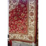 2.30 x 1.60 red ground Keshan carpet