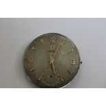 Vintage gents Omega wristwatch movement, with silvered dial and seconds dial, No. 12202185, (lacking