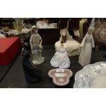 Lladro, Royal Doulton, Mahogany princess, Jasperware etc