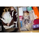 3 boxes of porcelain dolls