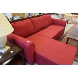 Red lounge sofa with under storage