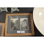 Framed group of two Lakes postcards - 'Wastwater from the Top of Great Gable' and 'Sty Head Pass and