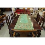1930's Mahogany Extending Table with Carved Leg