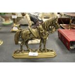 Cast brass horse doorstop