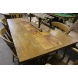 Barker & Stonehouse tile inset oak dining table