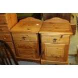 Pair of pine bedside cabinets