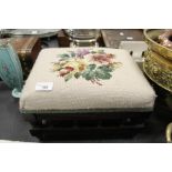 Embroidered footstool