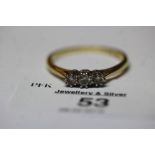18ct gold 3 stone diamond ring