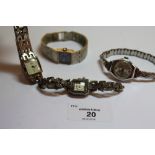 4 vintage ladies wind up watches