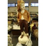 Large cast plaster figure of a 19th Century boy