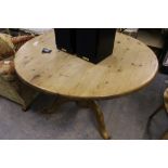 Pine circular dining table