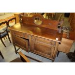 Twist oak mirror back sideboard