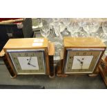 2 walnut Art Deco clocks