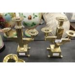 Pair of plated candlesticks of Art Deco design