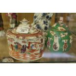 Porcelain teapot and caddy
