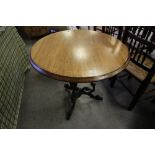 Cast Iron Pub Table with Teak Top