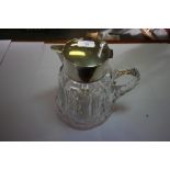 German silver mounted cut glass lemonade jug